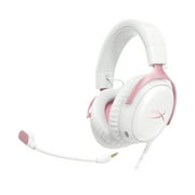 HyperX Cloud III – سماعة ألعاب سلكية، كمبيوتر شخصي، PS5، Xbox Series X|S، برامج تشغيل بزاوية 53 مم، صوت مكاني DTS، رغوة ذاكرة، إطار متين، ميكروفون فائق الوضوح مقاس 10 مم، USB-C، USB-A، 3.5 مم – أبيض/وردي