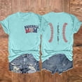 thumbnail image 2 of Camisetas de Manga Corta para las Mujeres Carta Impresa Doble Cara Suelta Tee, Casual Vintage Verano Top Mujeres, 2 of 3