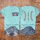 thumbnail image 2 of Camisetas de Manga Corta para las Mujeres Carta Impresa Doble Cara Suelta Tee, Casual Vintage Verano Top Mujeres, 2 of 3