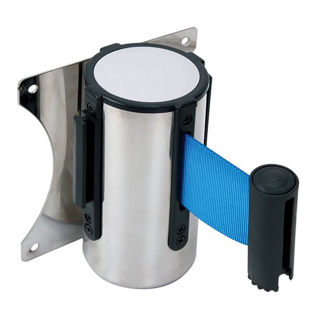Langgg Stanchion Queue Barrier Wall Mount Crowd Control Retractable Ribbon 2m Blue