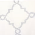 thumbnail image 4 of Fretwork Print Blackout Window Curtain, Grommet Top Window Curtain Panel for Living Room Bedroom, Scroll Geometric Fretwork Print Design Window Curtain Panel in Grommet Top, Ivory+Grey, 4 of 9