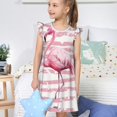 thumbnail image 4 of Balery Flamingo Camisón de princesa para niñas, pijama de algodón con mangas abullonadas, suave y bonito.-Medium, 4 of 6