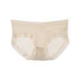 thumbnail image 4 of Zaldita Womens Cotton Maternity Briefs Under Bump Pregnancy Panties V Waist Postpartum Underwear Beige L, 4 of 6