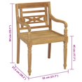 thumbnail image 2 of vidaXL Batavia Chairs with Cushions 8 pcs Solid Teak Wood, 2 of 5