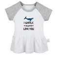 thumbnail image 1 of I Whale Always Love You Funny Dresses For Baby, Newborn Babies Skirts, Infant Princess Dress, 0-24M Kids Graphic Clothes (Gray Raglan Dresses, 6-12 Months), 1 of 4