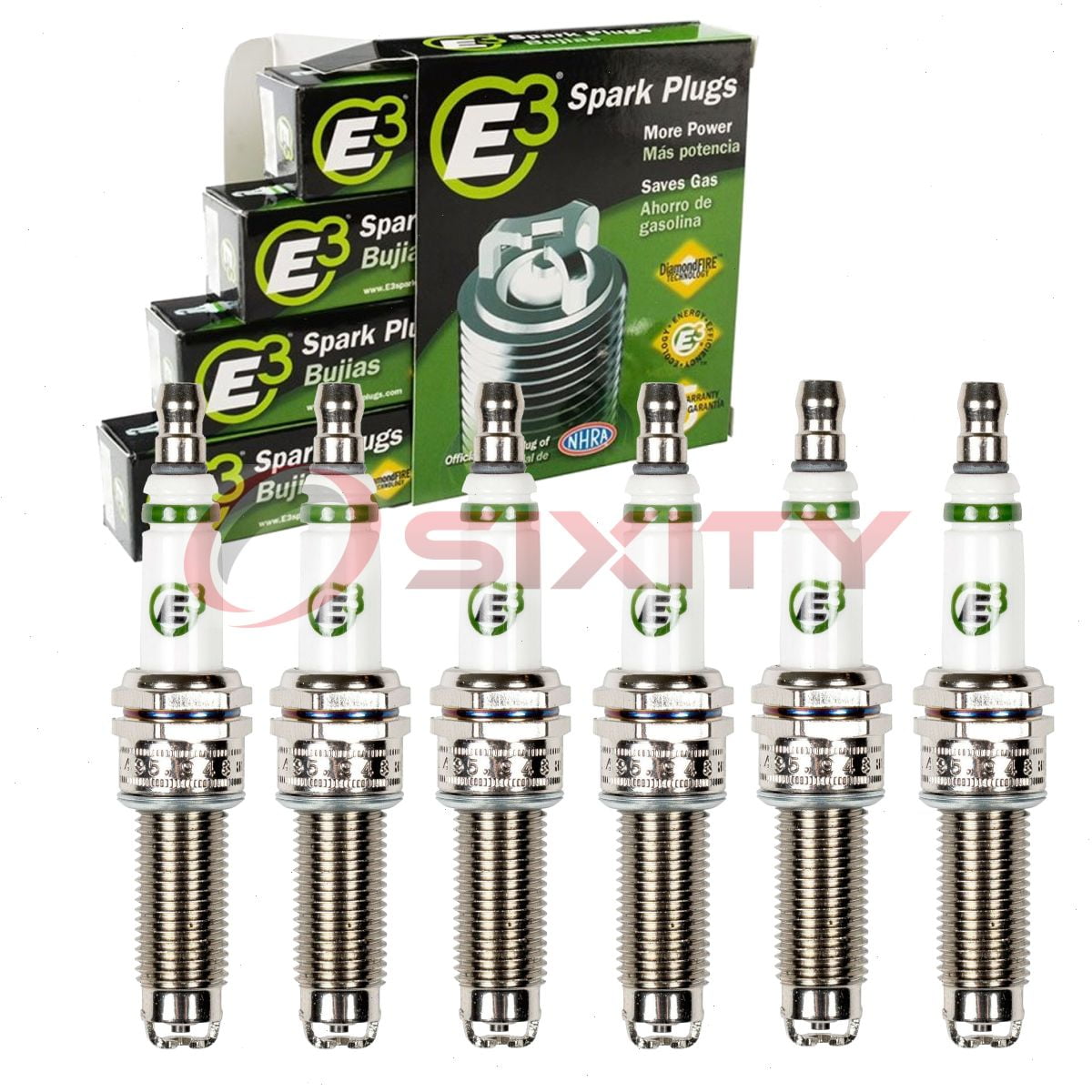 6 pc E3.80 E3 Spark Plugs compatible with 3478 3479 6215 91568 93815 9723 FXU16HR11 SILZKR6B10E SILZKR6B11 SILZKR6D8E SILZKR7B11 ZXU20HCR8