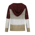 thumbnail image 6 of Yyeselk Womens Full Zip Up Casual Trendy Stripe Color Block Sweater Open Front Cutout Knitted Comfy Lightweight Hooded Long Sleeve Cardigan Outwear Tops Wine L, 6 of 7