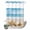 Orange White Blue, variant on No Hook Shower Curtain, Beach Coastal Shower Curtains for Bathroom with See Through Top Window, Summer Nautical Seaside Starfish Shell Waterproof & Washable Bath Curtain 66"x72"
