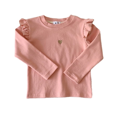 Ulitacool Girls T Shirt Classic Round Neck Tee Short Sleeve Tops Solid Color Tops Girl Summer Clothing 7-8 Years Pink