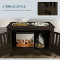 thumbnail image 4 of PawHut Dog Food Storage Cabinet with Bowls & Dog Feeding Station, Espresso, 4 of 9