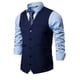 thumbnail image 2 of Chaqueta de Traje de Ocio de Bolsillo sin Cuello en V de Color Sólido sin Mangas, Trajes de Hombre de Ajuste Delgado para el Uso Formal Informal, 2 of 5