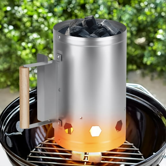 Large Portable Charcoal Barrel Grill - Durable Metal with Handle - Even Heat for Outdoor Cooking"