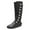 Black, variant on Knee High Riding Boots for Women Vintage Leather Knee Length Combat Work Boots Roman Tall Boots