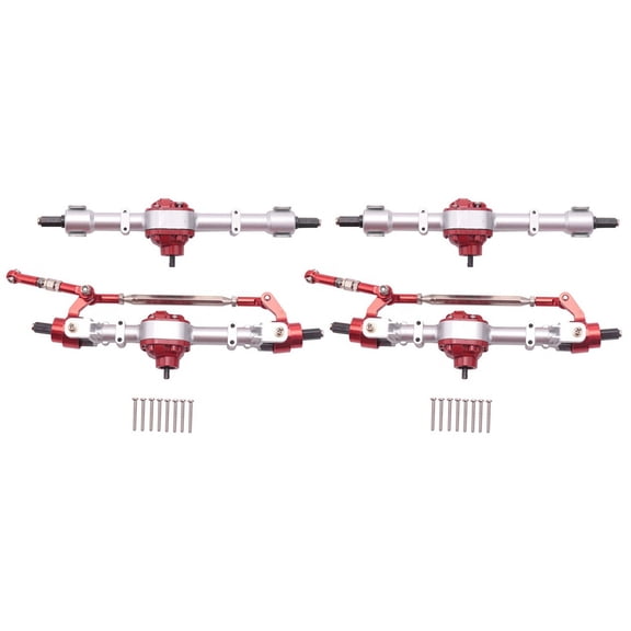 2X RC Car Front & Rear Complete Axle for MN D90 D91 D96 D99S MN90 MN96 MN99 MN99S 1/12 RC Car Upgrade Parts,Silver