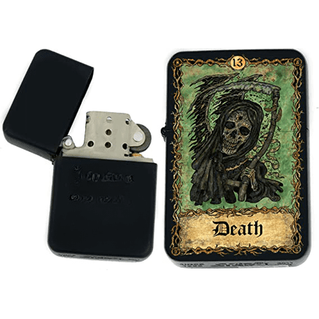Tarot Card - Major Eternal Bones Tarot Deck Colorful Cards Unique Collectible Gifts Infinity Black Matt Windproof Lighters! (Death)
