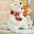 thumbnail image 3 of XIANXIAN Large Christmas Polar Bear Decoration Set Christmas Tree Ornament White Polar Bear Stuffed Animal Plush Cuddly for Winter Tree Decoration(Farmhouse Scarf), 3 of 6