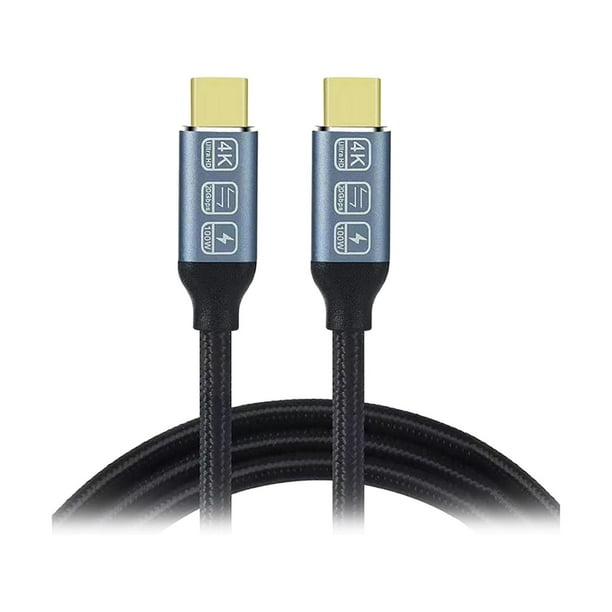 Cable de datos USB C 3.2 Gen 2, cable USB C a USB C, negro, cable de transferencia de datos de 20 Gbps longitud 05 m