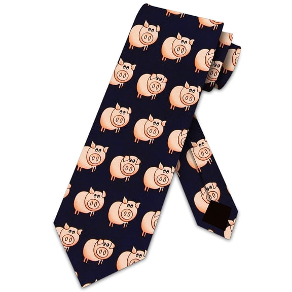 Pig Ties Animal Tie for Men Farm Animals Necktie by Three Rooker