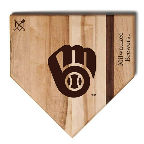 Baseball BBQ Milwaukee Brewers 17'' x 17'' Home Plate Cutting Board