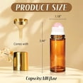 thumbnail image 2 of ACDANC 1Oz Rose Quartz Roller Bottle for Essential Oils Perfume Skincare Diy,Refillable Leak-Proof Amber Glass Roll on Bottle Empty Deodorant Containers with Gold Cap, 2 of 7