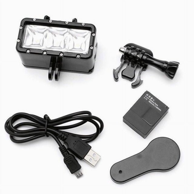 Luces de buceo, luces subacuáticas, LED impermeables, luces de video, resistentes al agua hasta 45 metros (147 pies), compatibles con otras cámaras de acción de GoPro Hero 8, Hero 6, Hero 5/4/3/Sessi