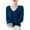 Dark blue, variant on Womens Sweatshirt Women's 100% Pure Wool V-Neck Seamless Knit Sweater, Solid Color Pullover Top with Unibody Construction for a Smooth Fit and Ultra-Soft Warmth in Cold Weather JN L