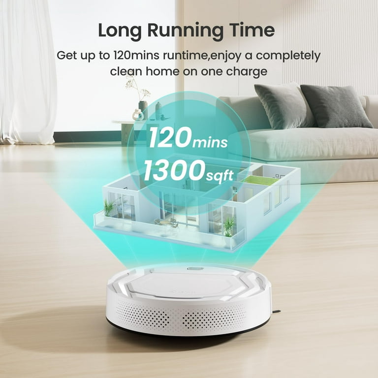 Lefant Robot Vacuum Cleaner, 2 in 1 Robot Vacuum and Mop, WiFi/Alexa/APP  Control, Self-Charging Robotic Vacuum with Schedule, Ideal for Pet Hair  Carpets Hard Floors, M210Pro (White) 
