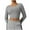Gray, variant on Maplenight Long Sleeve Crop Tops for Women Workout Basic Clothes for Ladies Slim Fitted Scoop Neck Cute Yoga Shirts