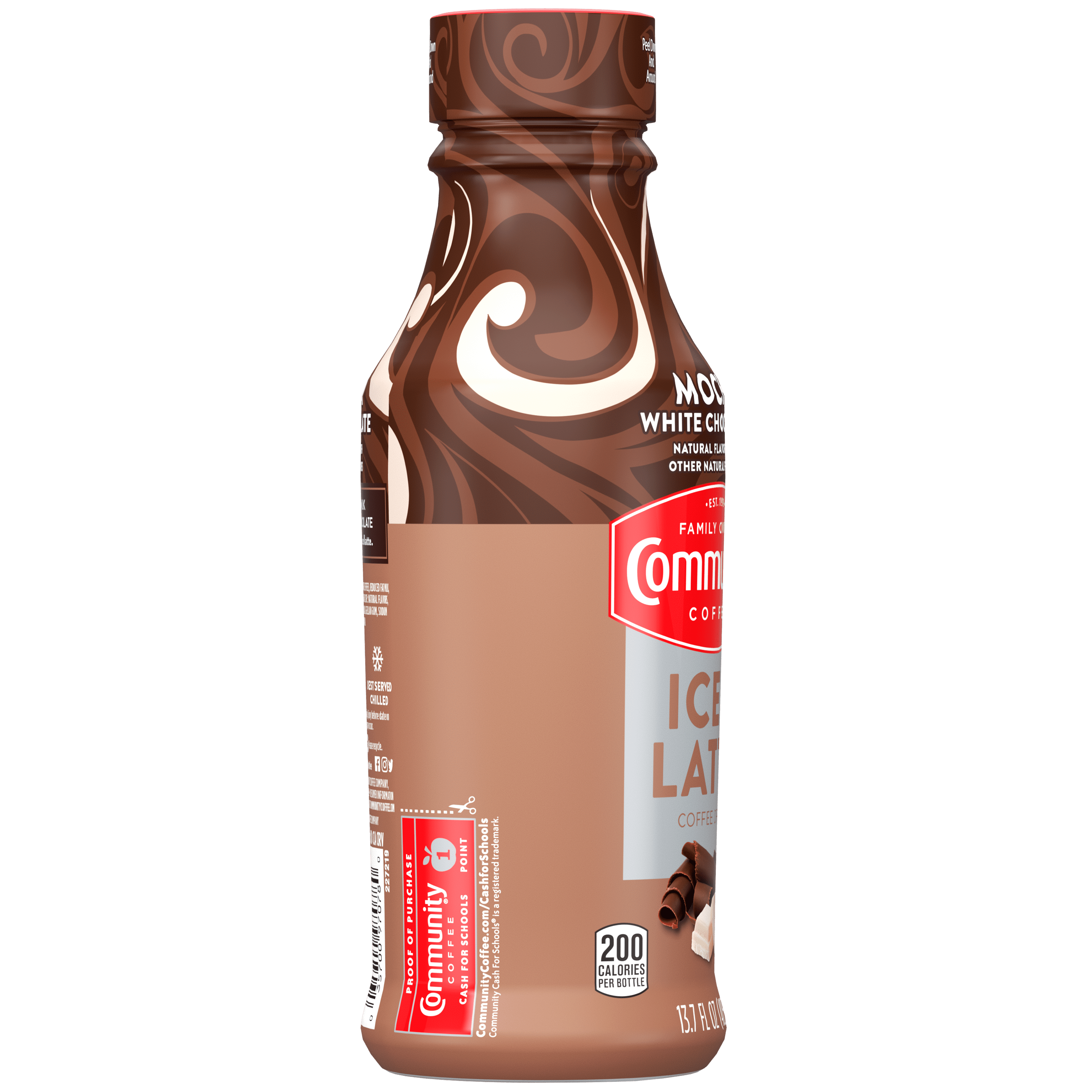 (2 pack) Community Coffee Mocha White Chocolate Iced Latte - 13.7 oz Bottle