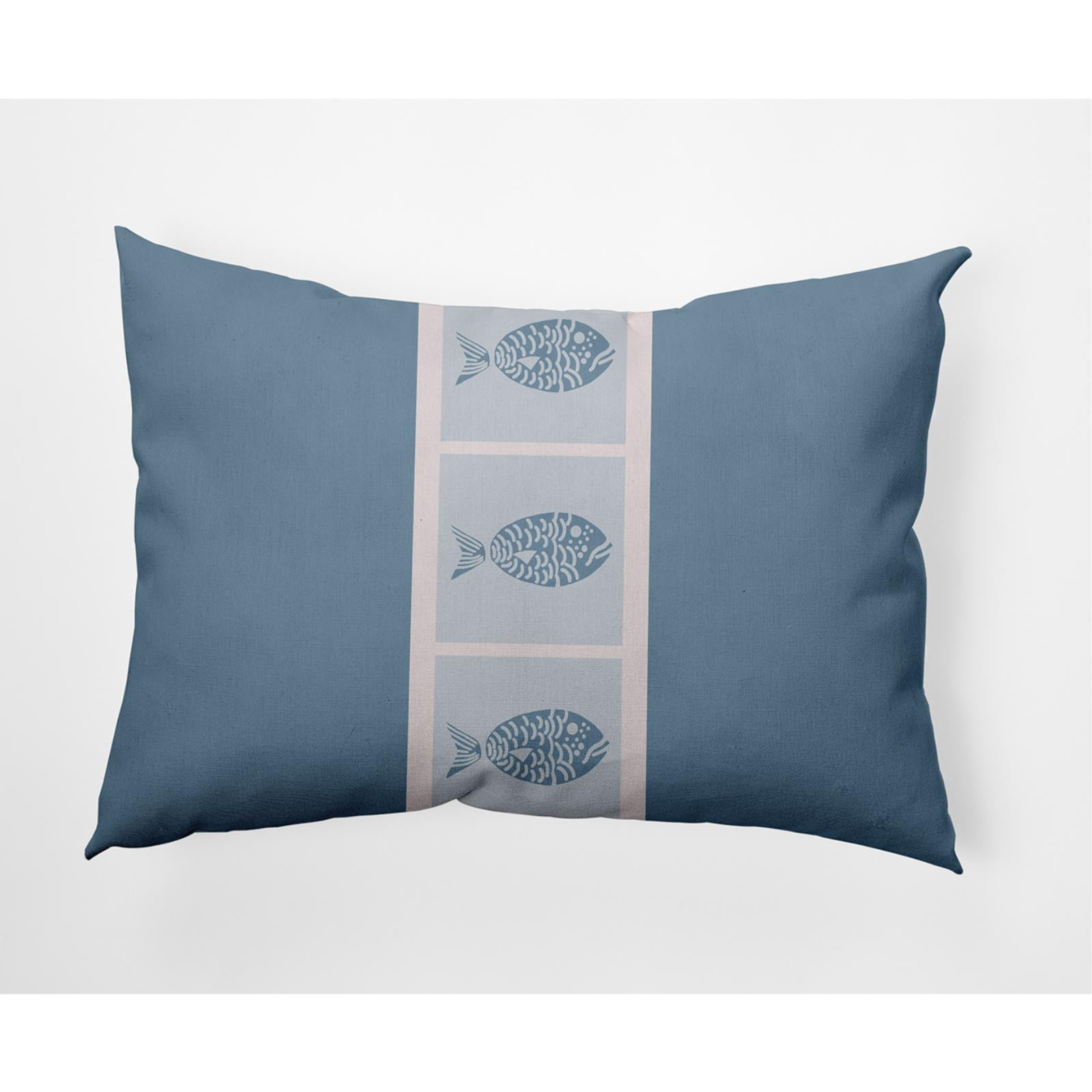 E by Design Fish Chips Nautical Indoor/Outdoor Lumbar Throw Pillow