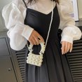 thumbnail image 3 of Bolso de mano para mujer, bolsos cuadrados de moda, bolso de mano con perlas, bolso de mensajero simple (blanco) Ndcxsfigh Para Estrenar, 3 of 7
