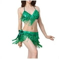thumbnail image 2 of Liquidation & Promo, Robe Deux Pièces à Franges en Sequins Col en V pour Femmes, Parfaite pour Événements et Fêtes Glamour, 2 of 9
