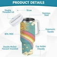 thumbnail image 2 of Yayeee 30oz Stainless Steel Tumbler with Straw and Handle Double-Wall Insulated Travel Water Bottle, Retro Beige Rainbow, 2 of 8