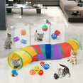 thumbnail image 7 of Semfri 20PCS Cat Toys Kitten Toy Set Folding Camouflage Cat Tunnel Indoor Interactive Pet Toys Teaser Cat Feather Toy Colourful Mouse Plush Ball Bell Ball Toy Kit Kitten Puppy(Colorful), 7 of 7