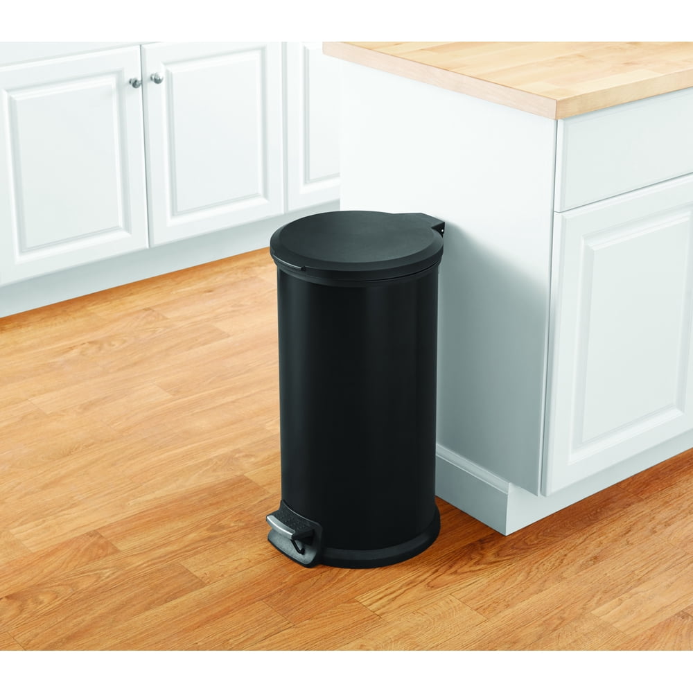 Mainstays 10.5 gal Black Round Kitchen Garbage Can