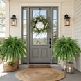 thumbnail image 3 of CandWuom Artificial Boston Fern Bush- Set of 2 Large Artificial Ferns for Outdoors, 45Inch Large Faux Ferns, Suitable for Office & Living Room Decor, 60Branches for Each Bouquet, 3 of 8