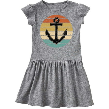 

Inktastic Nautical Anchor Distressed Retro Sunset Gift Toddler Girl Dress