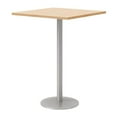 thumbnail image 1 of Pemberly Row 30" Square Pedestal Table - Maple Top - Silver Base - Bistro Height, 1 of 3