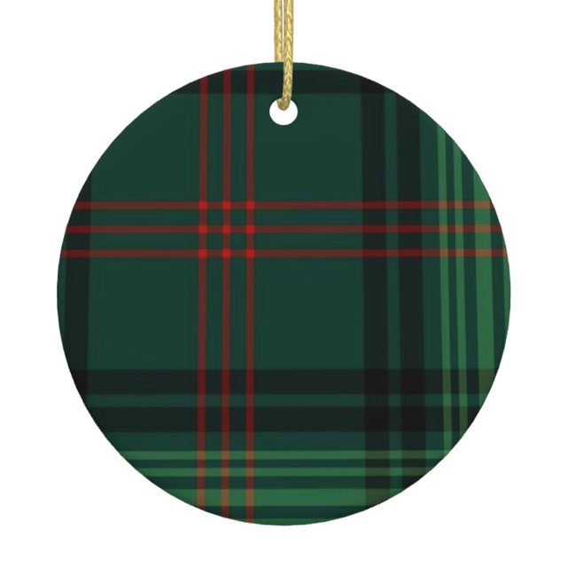 Adorno navideño colgante de tartán de caza del clan Ross para árbol de Navidad - Decoraciones colgantes de cerámica navideñas - Ideas para regalar adornos navideños