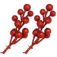 thumbnail image 1 of Coofit Christmas Berry 12-head Glitter Artificial Small Berry Pick Xmas Tree Decor, 1 of 10