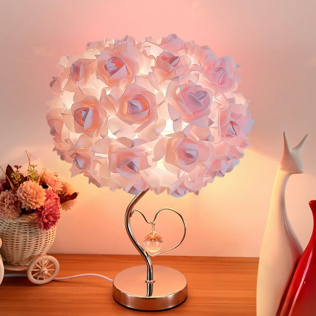 Gmogad Faux Rose Flower Tree Table Lamp, LED Desktop Night Light for Home Wedding Party Decoration, Romantic Bedroom Ornament, Adjustable Soft Lighting, Stylish Gift Lamp