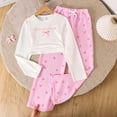 thumbnail image 2 of Zanarzt Kids Fall Clothes Girls Baby Girl Fall Winter Clothes Toddler Outfit Graphic Crewneck Sweatshirts Joggers Pants Set White,7-8 Years, 2 of 6