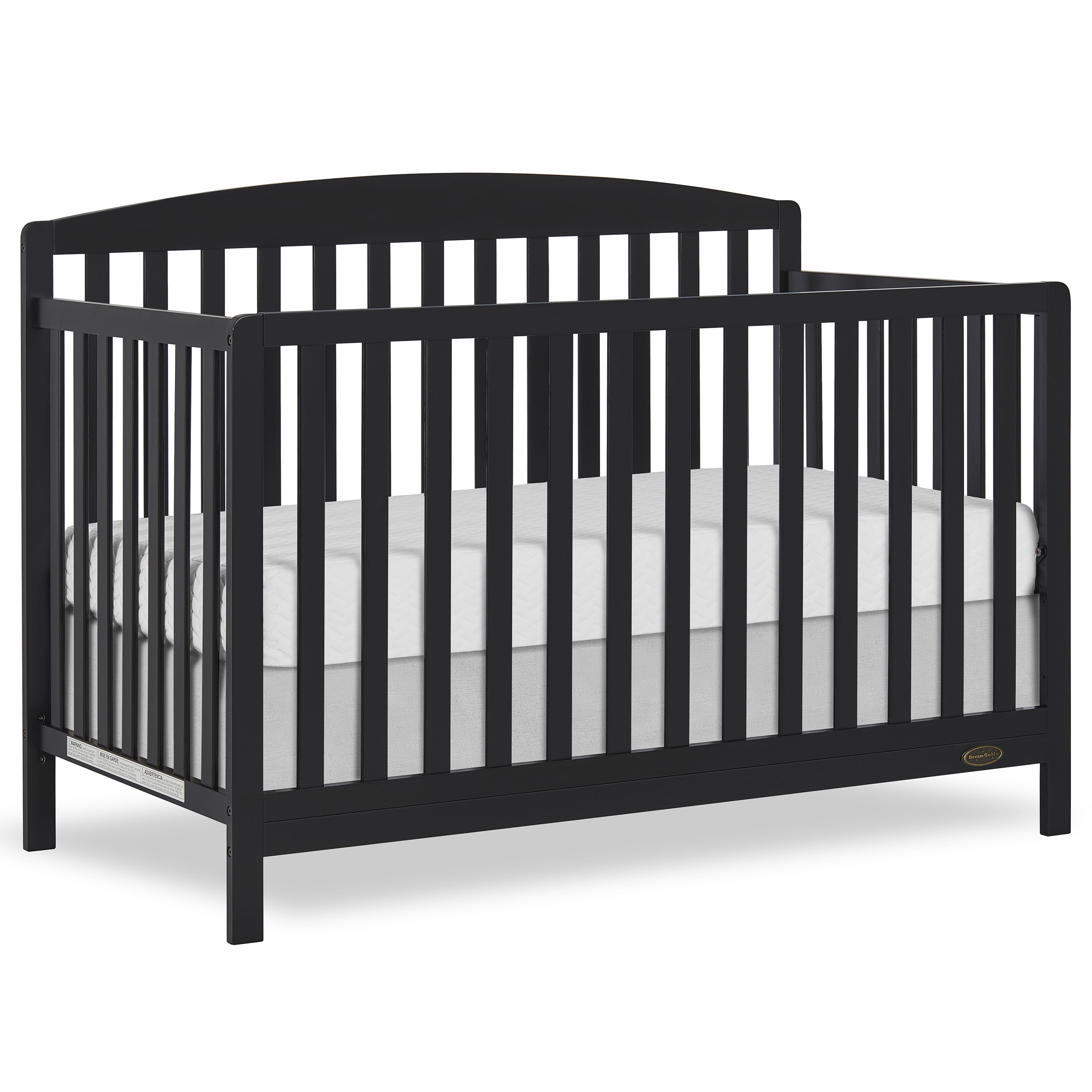 Nursery Bundle, Dream On Me Odelle 5 in 1 Crib in Matte Black and Crib & Toddler Mattress Bundle