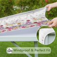 thumbnail image 6 of Pioneer Flower Floral Print Pattern Square Fitted Tablecloth with Elastic Edge,Square Table Cover,Washable Elastic Table Cover for Home Kitchen Party Decor 34"x34", 6 of 6