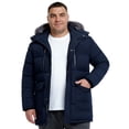 thumbnail image 3 of Wantdo Men's Plus Size Thicken Jacket Recycled Warm Plus Size Winter Coat Insulated Puffer Jacket with Hood Navy 3XL, 3 of 9
