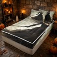 thumbnail image 3 of Erosebridal Halloween Witch Zipper Queen Comforter Set with Fitted Sheet and 2 Pillowcases, Spooky Broomstick Zipper Bedding Set for Boys Girls, Sepia Brown Black, Black Reversible, 3 of 7