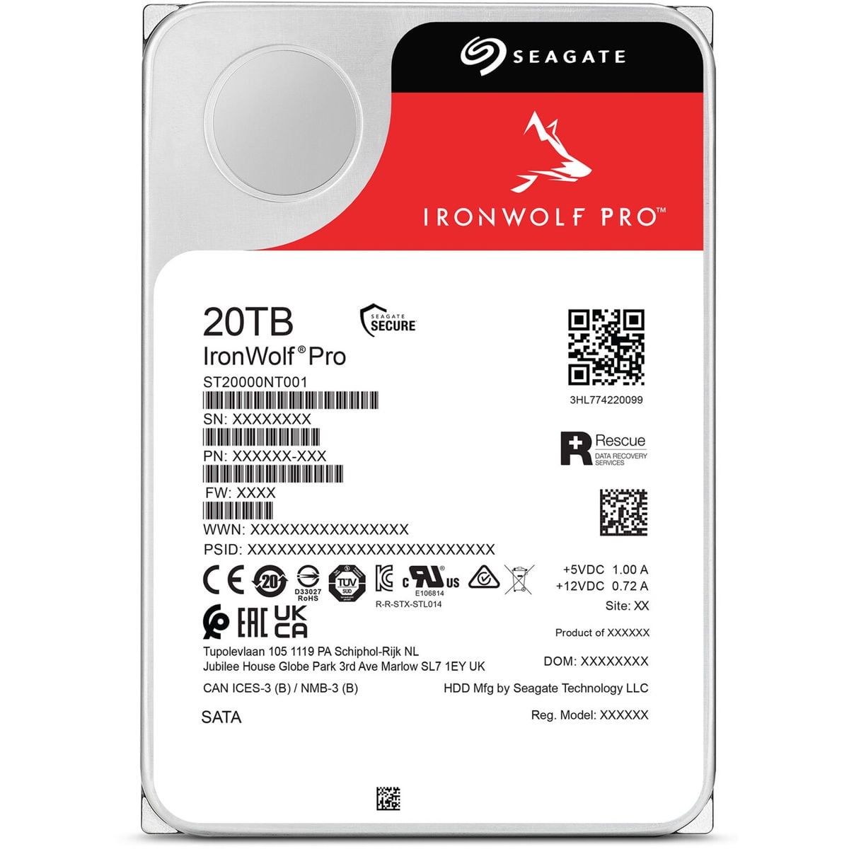 Seagate IronWolf Pro 20TB 7200 RPM 256MB Cache SATA 6.0Gb/s 3.5