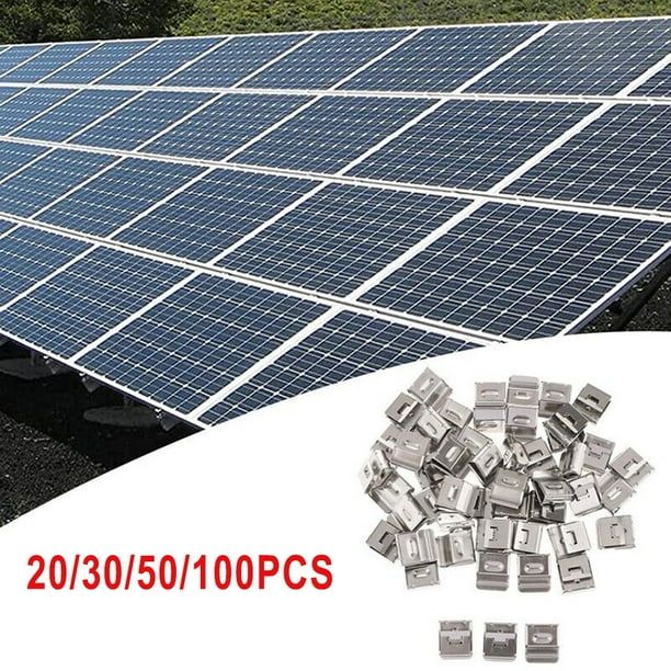 20 Pcs Pince Photovoltaïque Pire-câble Accessoires Panneaux Photovoltaïques