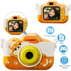 Children Video Camera 1080P HD,Kids Camera,Dual Camera,Selfie Camera with Anti-Drop Silicone Case for 4-12 Years Old Boys Girls GANZTON-Orange+Yellow