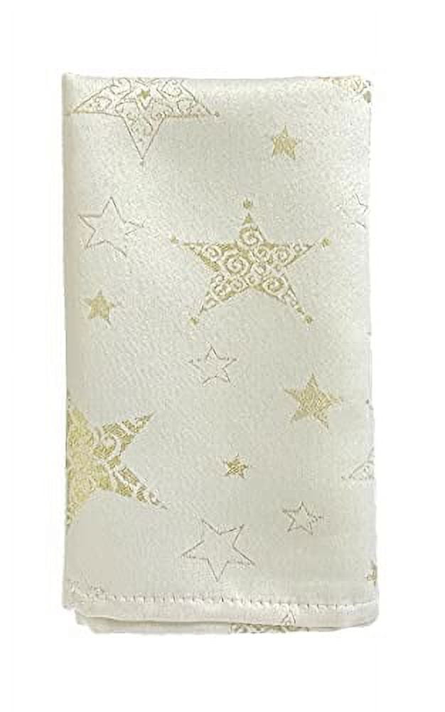 Fennco Styles Holiday Embroidered Gold Reindeer Cloth Napkins 20 W x 20  L, Set of 4 - White Elegant Dinner Napkins for Christmas Décor, Dining  Table, Family Gatherings, Banquets and Special Events 